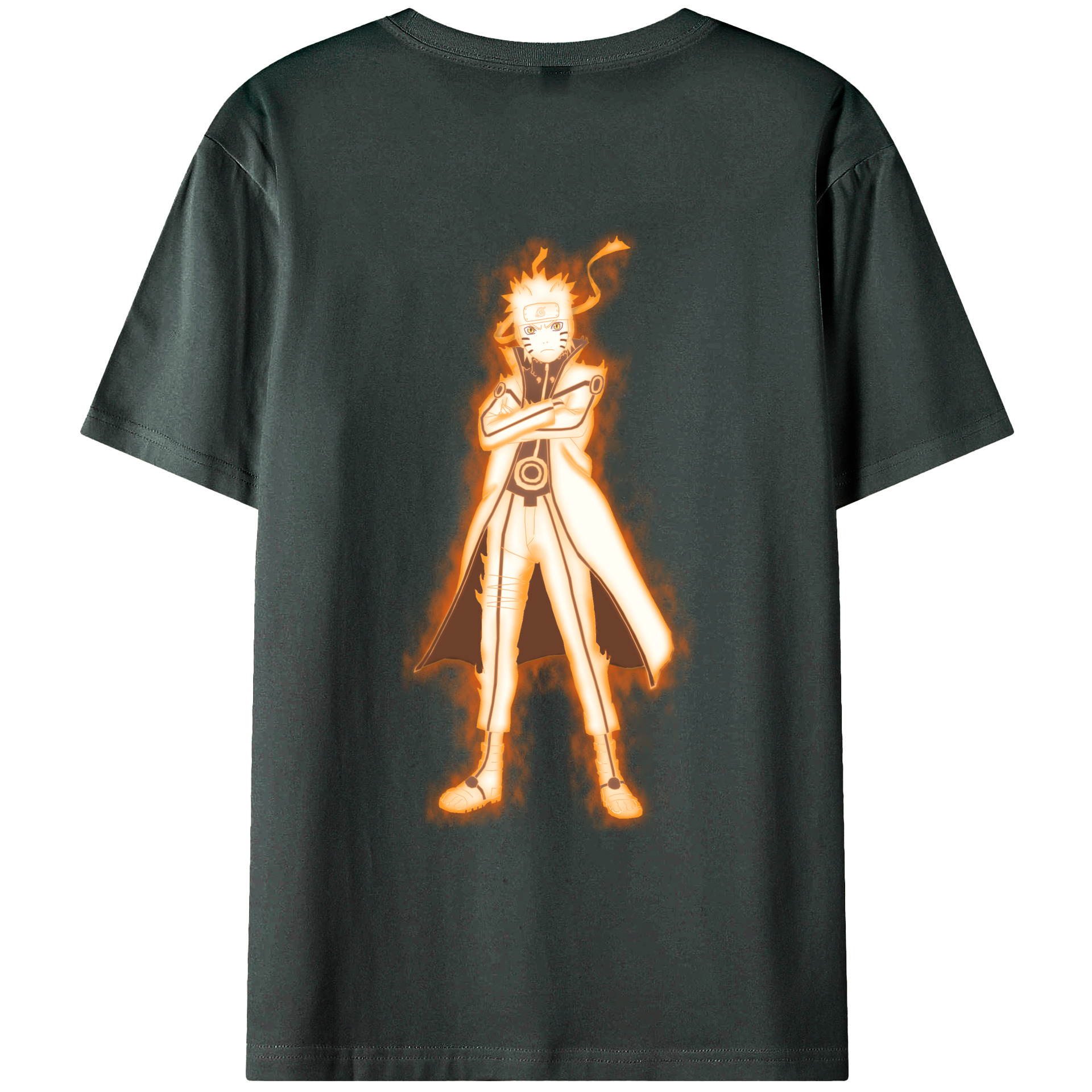 （画像用） NARUTO -ナルト- うずまき ナルト Uzumaki Naruto 綿100％ メンズ半袖Tシャツ（バックプリント） 通気性